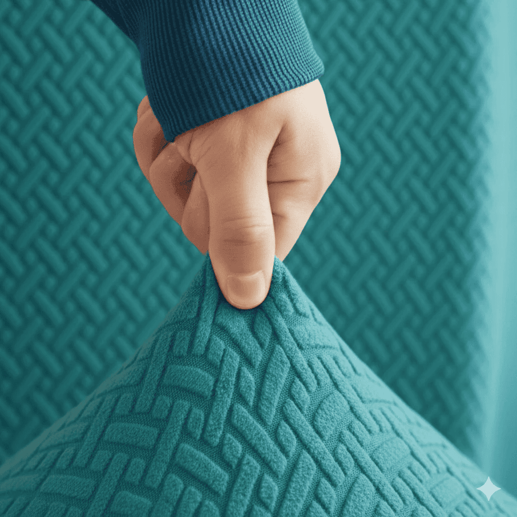 Premium Jacquard Sofa Cover - Aqua
