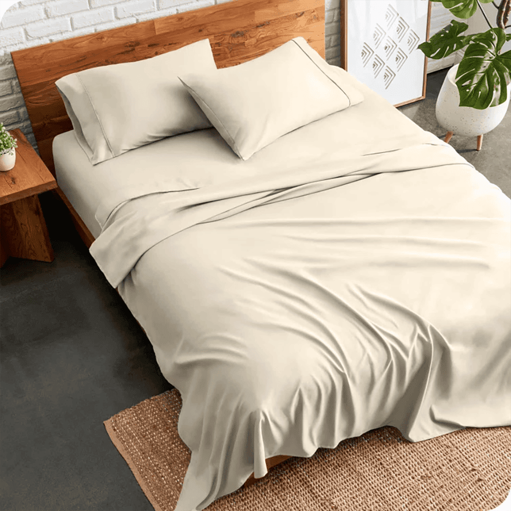 plain bed sheet - beige