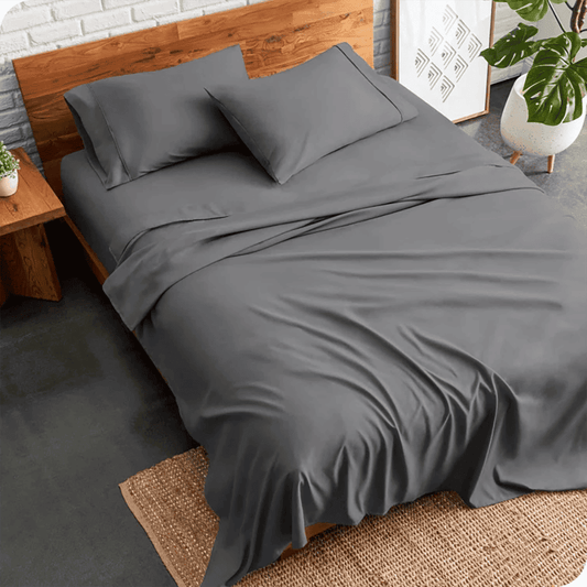 plain bed sheet - grey