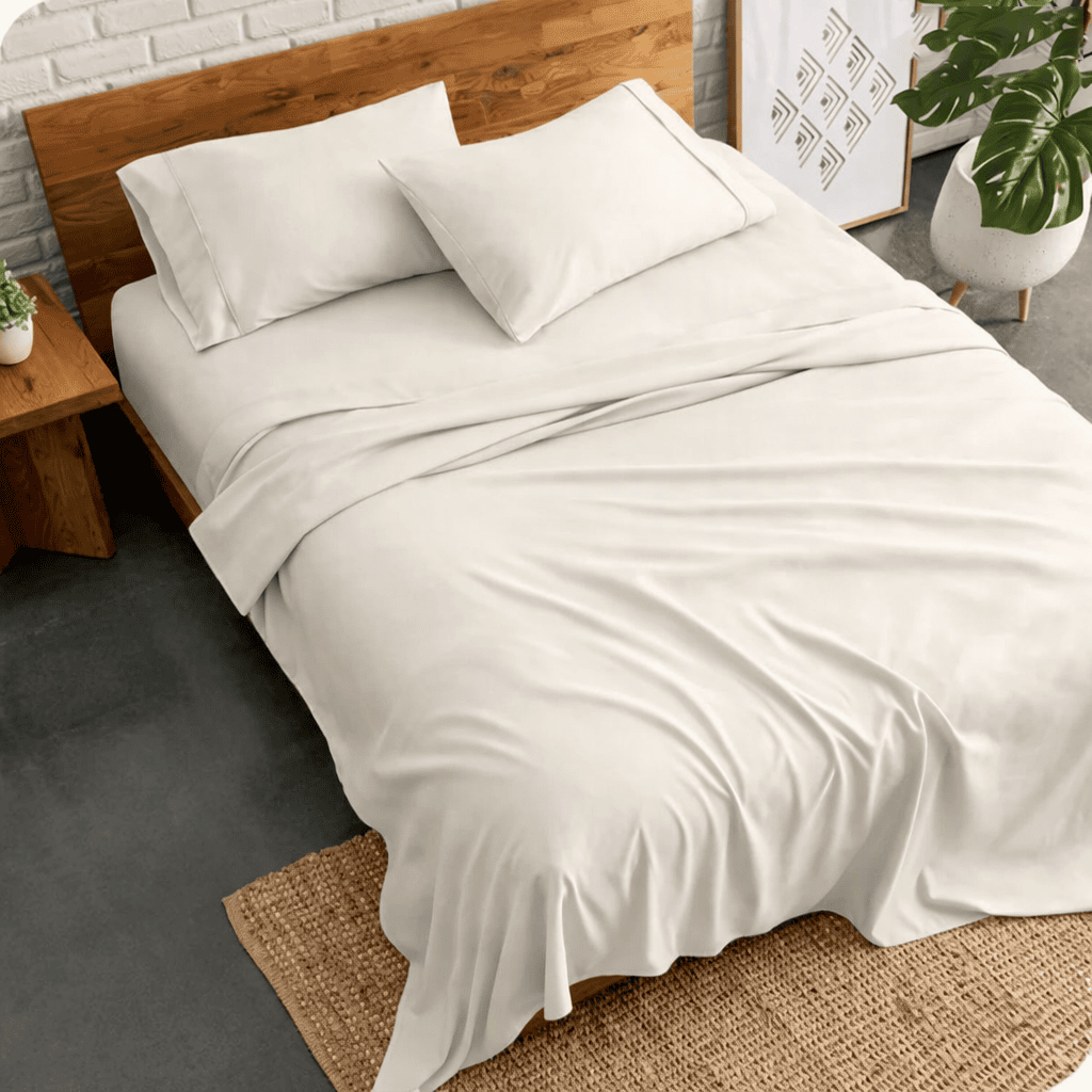 plain bed sheet - off white