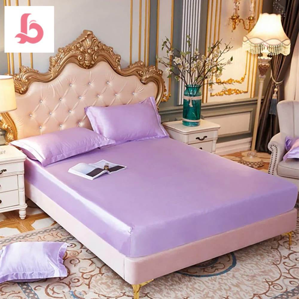 silk fitted sheet mauve