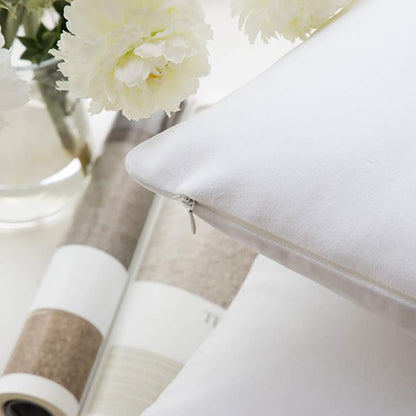 Pack of  5 Premium Velvet Cushion Covers - White